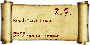 Kopácsi Fedor névjegykártya